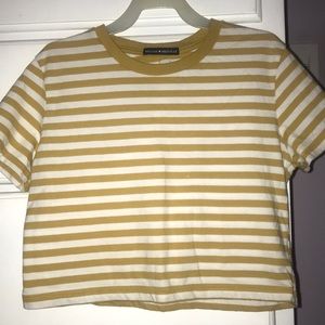 Brandy Melville Yellow striped crop top